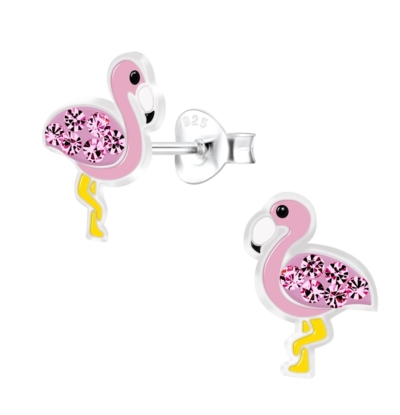 KAYA sieraden Children's earrings 'Glitter Flamingo'