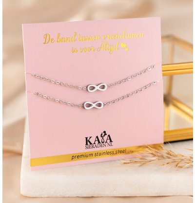 KAYA sieraden Vriendschapsarmbandjes Set 'Infinity'