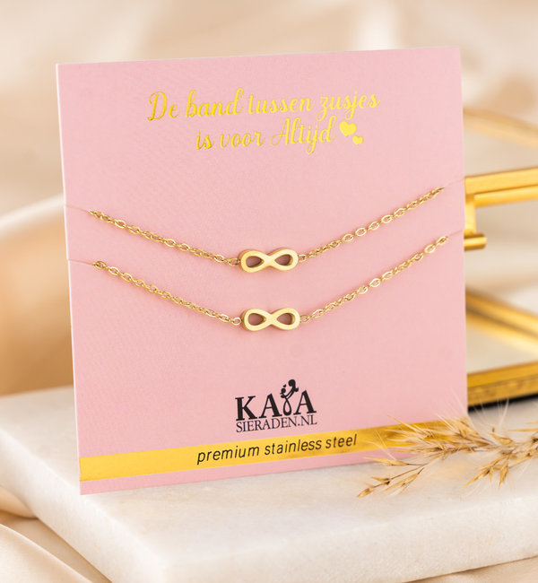 KAYA sieraden Sisters bracelet set with infinity symbol | Stainless Steel