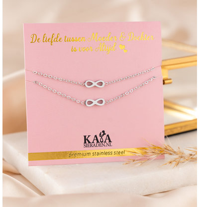KAYA sieraden Mother & Daughter bracelet set with infinity symbol | Stainless Steel