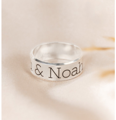 KAYA sieraden Personalized Men’s Ring with Engraving 7 mm | Silver