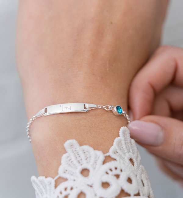 KAYA sieraden Personalized Bracelet 'Classic Bar' with Birthstone