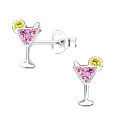 KAYA sieraden Kinderoorbellen 'Cocktail' met Kristallen