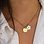 KAYA sieraden Necklace 'Balls' with Mother of Pearl Flower and Engraving | Stainless Steel