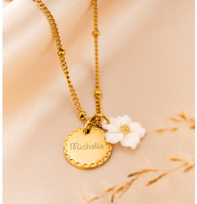 KAYA sieraden Ketting 'Bolletjes' met  Gravure | Stainless Steel