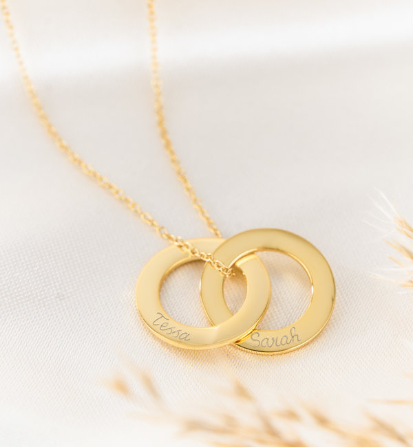 Sieraden Ketting 'Intertwined' met Gravure