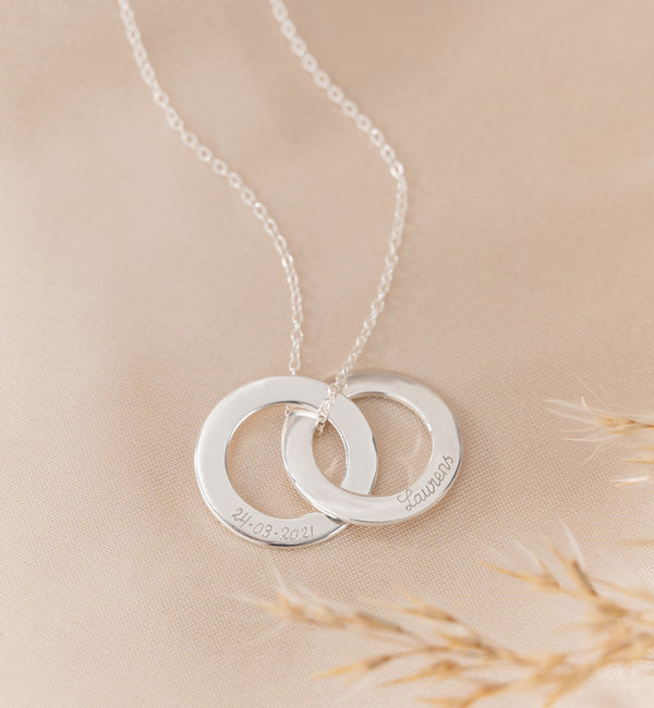 Sieraden Ketting 'Intertwined' met Gravure