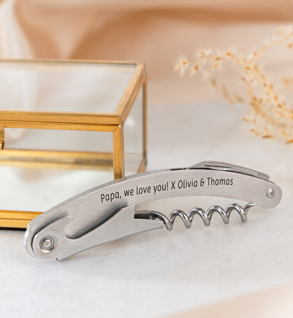 KAYA sieraden Personalized Stainless Steel wine opener