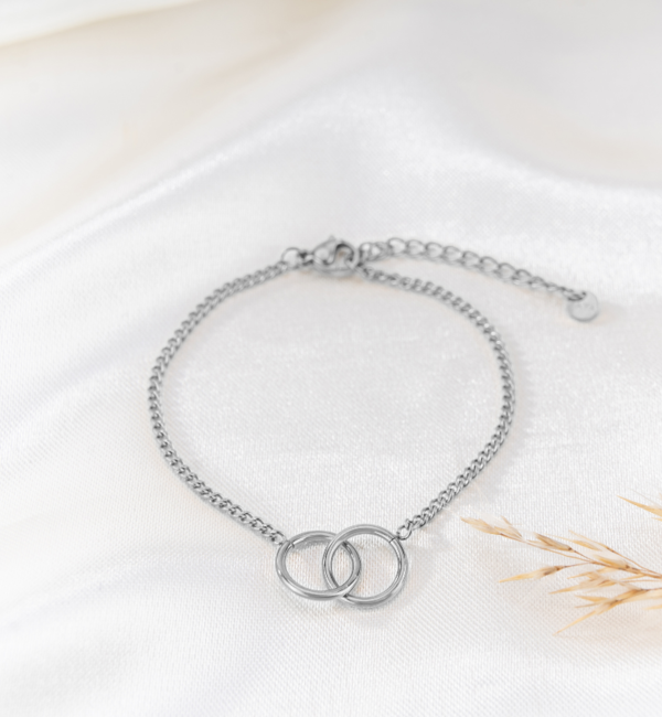 KAYA sieraden Bracelet Two Rings 'Connected' | Stainless Steel