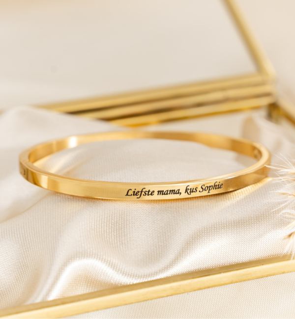 KAYA sieraden Cuff bracelet ‘Classic’ with engraving