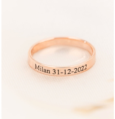 KAYA sieraden Ring with Engraving 3 mm | Rose