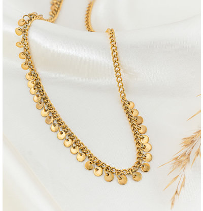 KAYA sieraden Boho Ketting 'Muntjes' | Stainless Steel