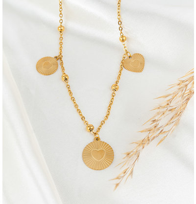 KAYA sieraden Ketting met Hartjes | Stainless Steel