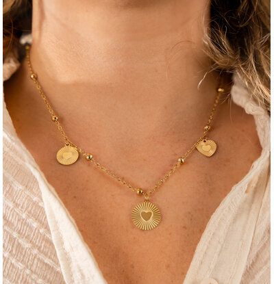 KAYA sieraden Ketting met Hartjes | Stainless Steel