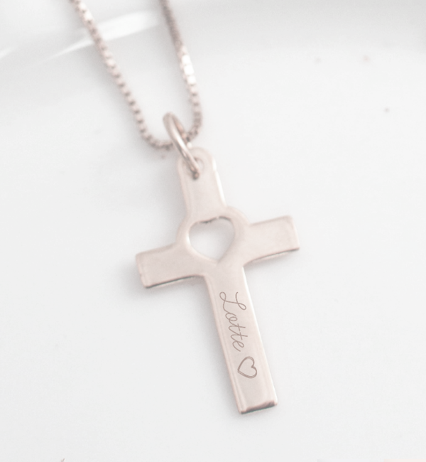 KAYA sieraden Silver necklace 'Sparkling Cross'