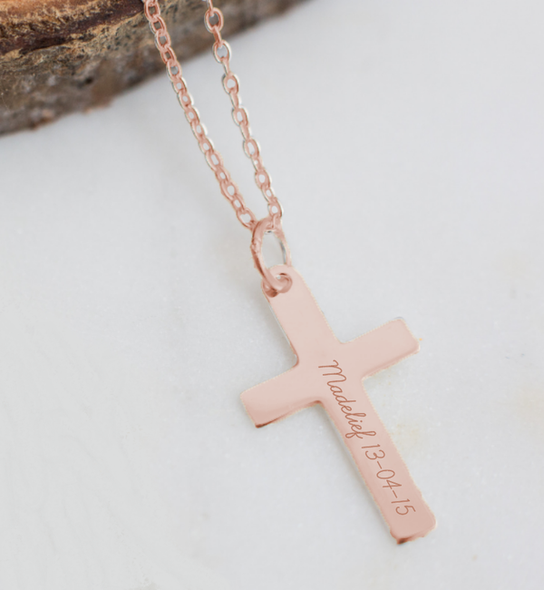 KAYA sieraden Necklace 'Cute Cross' with Engraving