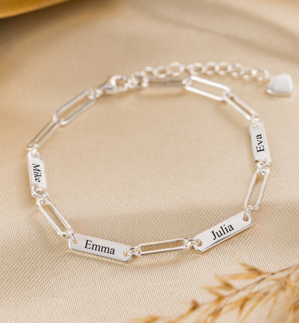 KAYA sieraden Personalized Link Bracelet with 4 Names 'Closed Forever'