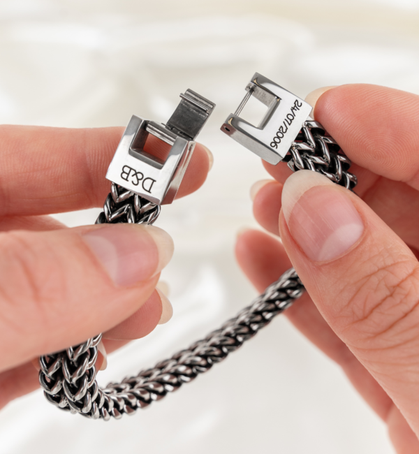 KAYA sieraden RVS Vaderdag Schakelarmband met Gravure