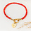 KAYA sieraden Red Coral Bracelet with Round Clasp 'Nova Perola' with Initial | Stainless Steel