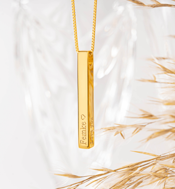 KAYA sieraden Necklace with Engraving 'Elegant Bar'