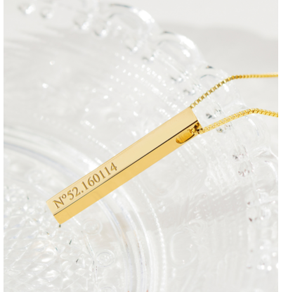 KAYA sieraden Bar Necklace with Coordinates