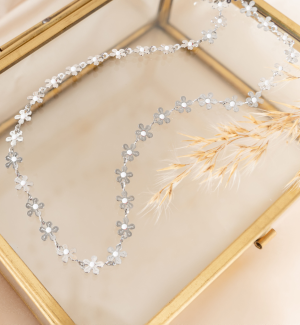 KAYA sieraden Little Flowers necklace White | Stainless Steel
