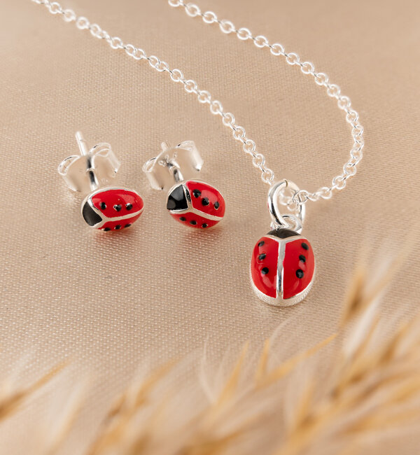 KAYA sieraden Silver Set 'Ladybug' with Necklace and Earrings