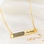 Gegraveerde sieraden Horizontale Bar Ketting met Naam en Vingerafdruk