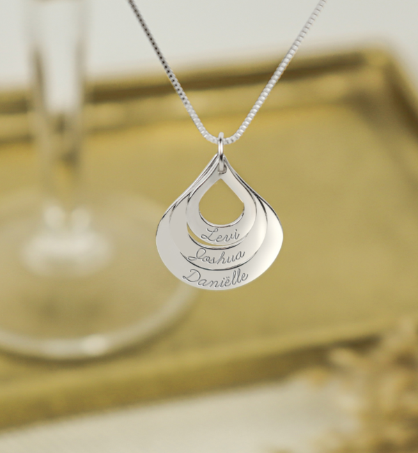 KAYA sieraden Necklace with Engraving 'Raindrops'