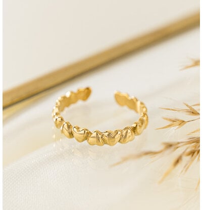 KAYA sieraden Ring 'Hartjes' | Stainless Steel