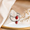 KAYA sieraden Verstelbare Ring Rood Koraal 'Nova Pérola' | Stainless Steel