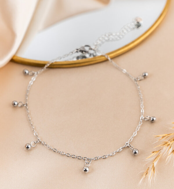 KAYA sieraden Anklet 'Bolletjes' | Stainless Steel