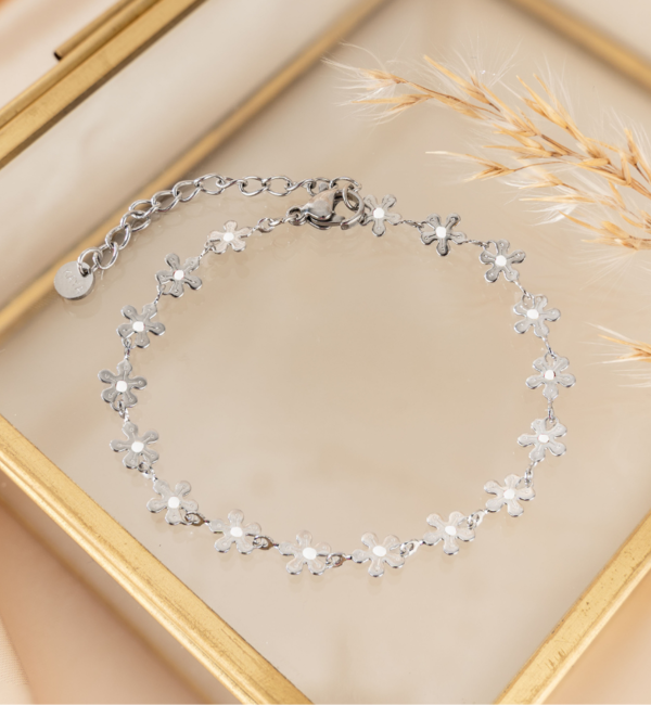 KAYA sieraden Flower Bracelet White | Stainless Steel