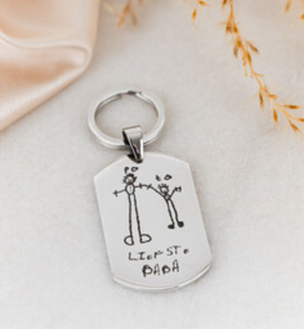 KAYA sieraden Stainless Steel Sleutelhanger 'Tekening'