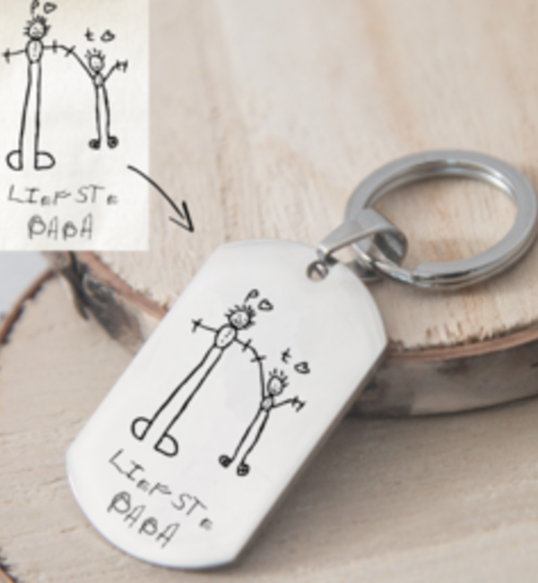 KAYA sieraden Stainless Steel Sleutelhanger 'Tekening'