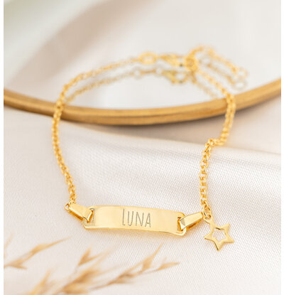 KAYA sieraden Personalized Bracelet ‘Classic Bar’ with Charm