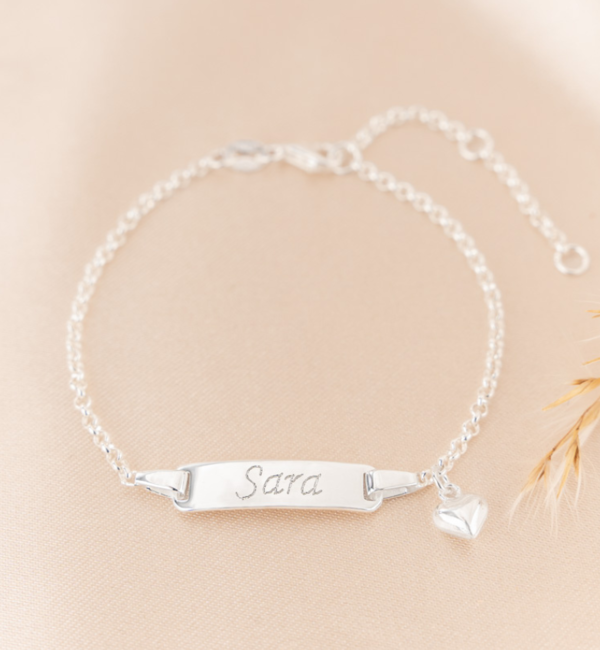 KAYA sieraden Personalized Bracelet 'Classic Bar' with Charm