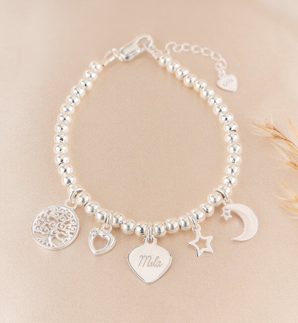 KAYA sieraden Bedelarmband 'Cute Balls' met Gravure