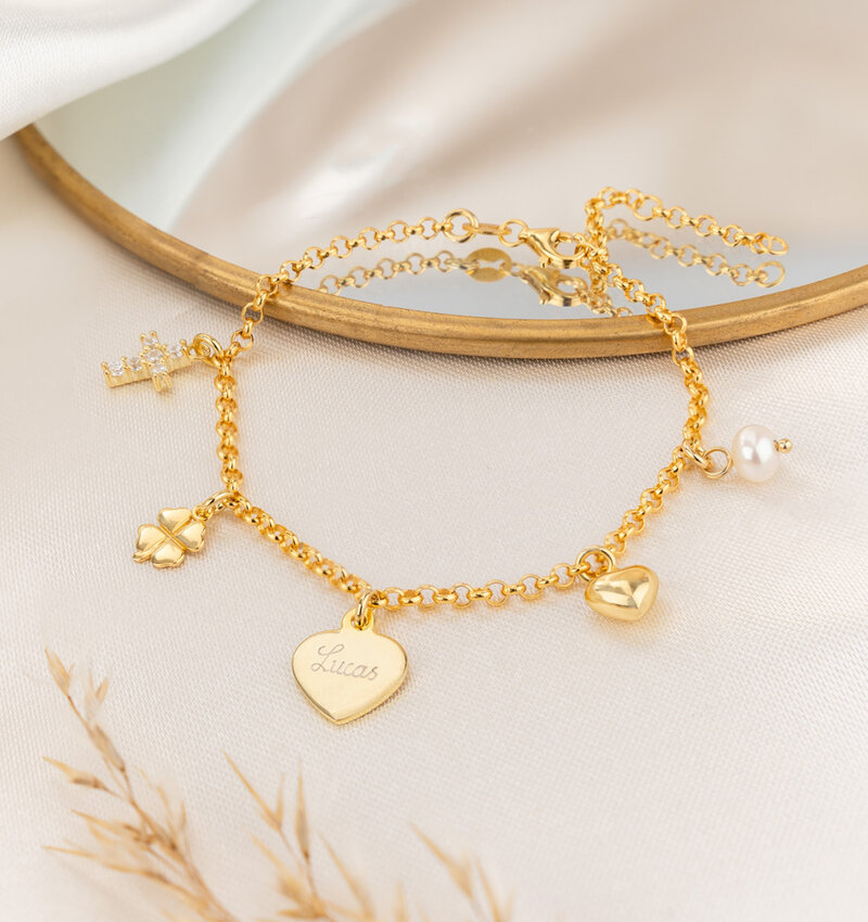 Alex Monroe 22ct Gold Plated Baby Bee Charm Bracelet, Gold at John Lewis &  Partners