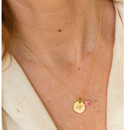 KAYA sieraden Geboortesteen Ketting Initiaal