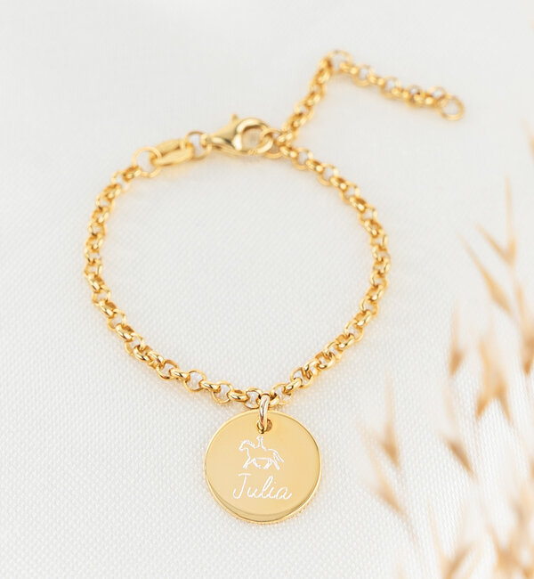 KAYA sieraden Silver Children's Bracelet with Name | Choose Your Sport