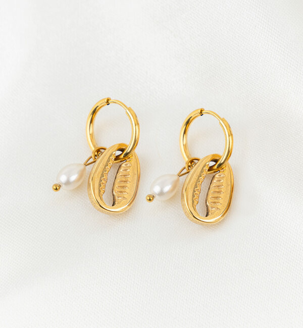 KAYA sieraden Oorringen 'Nova perola' | Stainless Steel