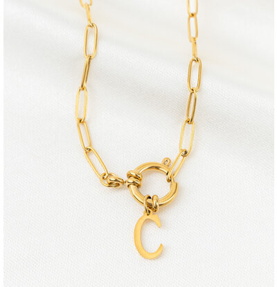 KAYA sieraden Schakelketting met Letter | Stainless steel