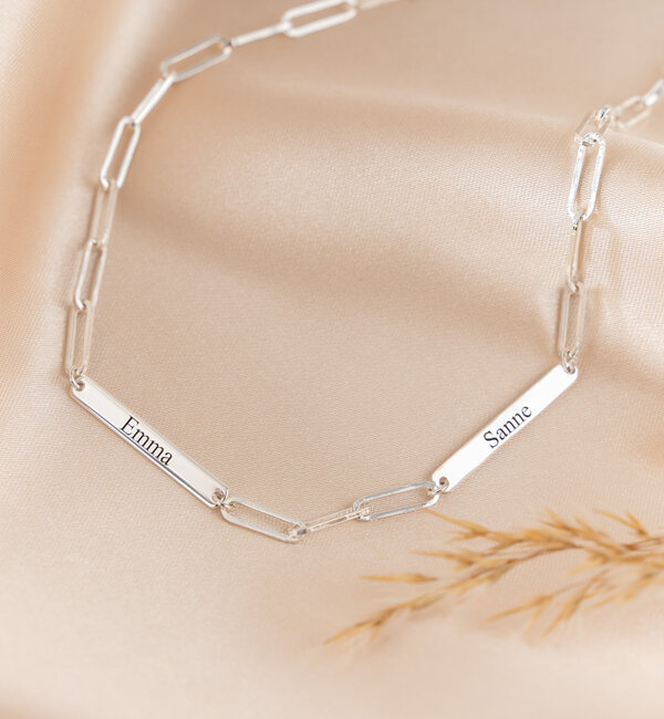 KAYA sieraden Link Necklace with 2 Names 'Closed Forever'