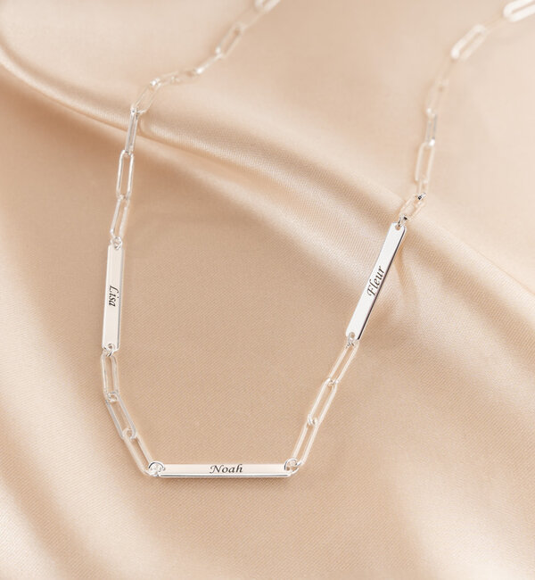 KAYA sieraden Link Necklace with 3 Names 'Closed Forever'