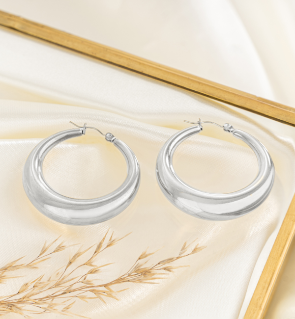 KAYA sieraden Statement hoop earrings ‘Hoops’ 38 mm | Stainless Steel