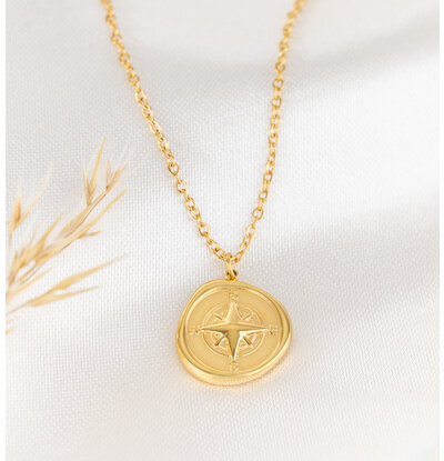 KAYA sieraden Ketting 'Kompas' | Stainless Steel