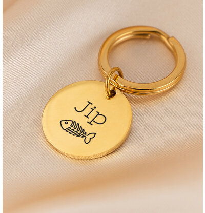 KAYA sieraden Kattenpenning met Naam | Kies je Symbool