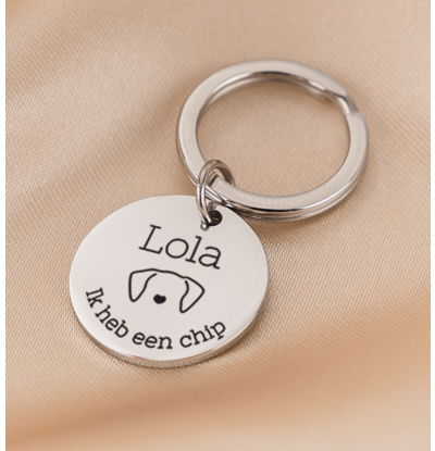 KAYA sieraden Hondenpenning met Naam 'Ik heb een chip' | Kies je Symbool