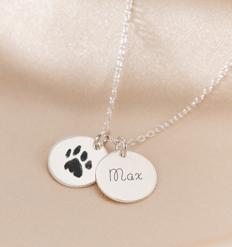 Hand Created Sterling Silver (Dog or Cat) Paw Print Necklace - thegoldsmith